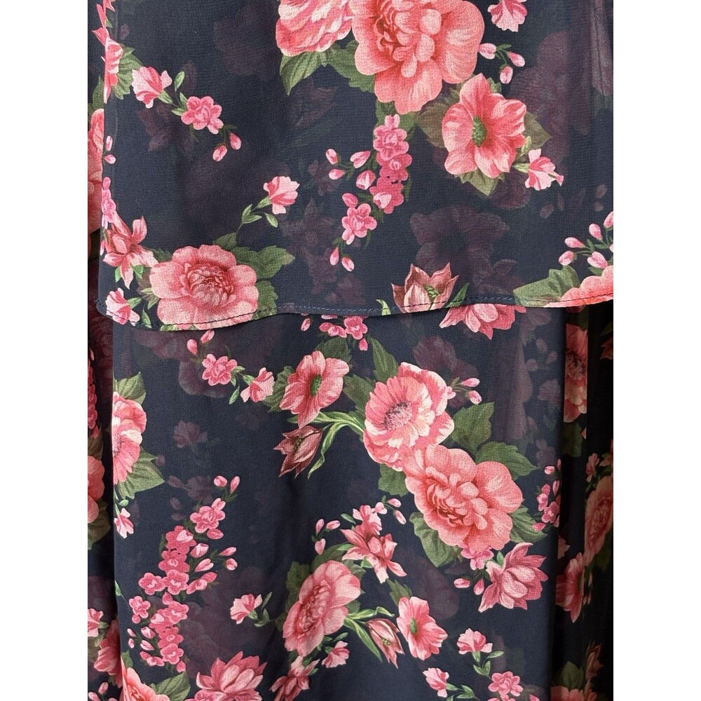 FAME & PARTNERS FLORAL MAXI DRESS OPEN BACK TIERED SKIRT US 6 EUC! - Picture 9 of 9